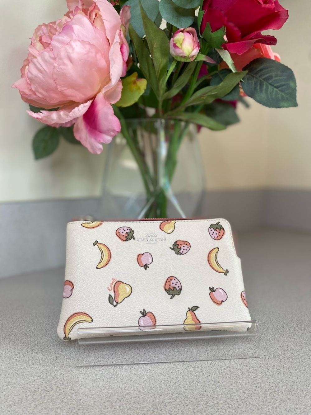 Coach Mixed Fruit Corner Zip Wristlet